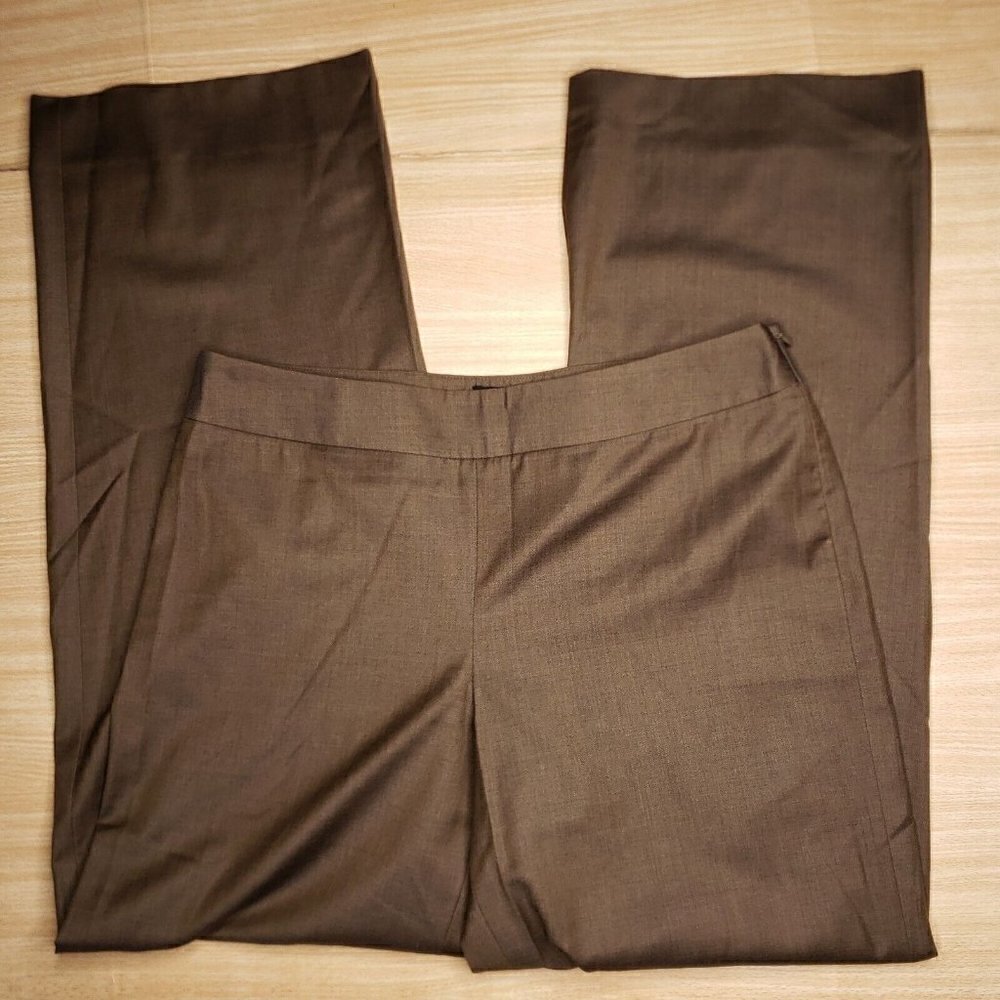 Giorgio Armani Womens Brown Side Zip Lana Wool Career Pants Trouser 46 (US 10)